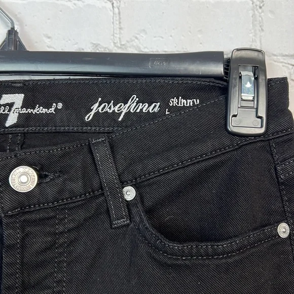 7 For All Mankind Black Josefina Skinny Boyfriend Jeans Size 27 - Picture 5 of 15